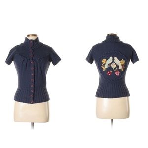 Anthropologie Lovebirds Cardigan by Moth Sz S RARE